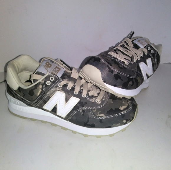 New Balance Shoes - New Balance 574 Camo Womans 7 Army Shoes NWOB